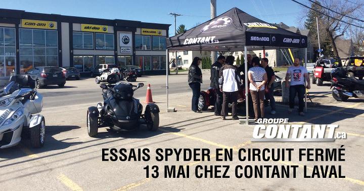 Essais Spyder en circuit fermé chez Contant Laval