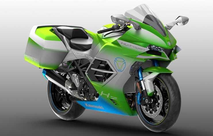 Kawasaki moto hydrogène vue détaillée